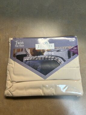 Twin Flat Sheet 50% Cotton 50% Polyester By Jubilee 180 Thread Count Travertine